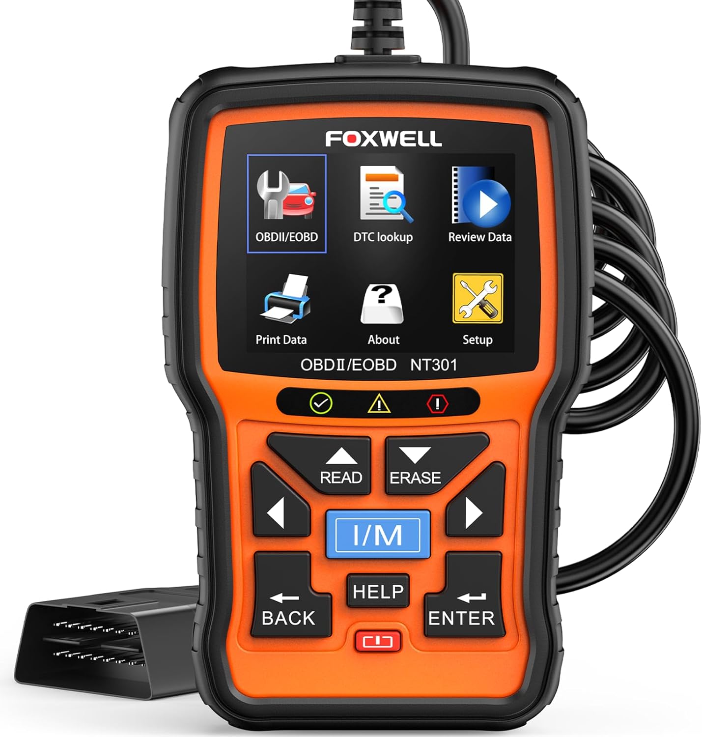 FOXWELL NT301 OBD2 Scanner for Check Engine Light (Live Data + I/M Readiness)